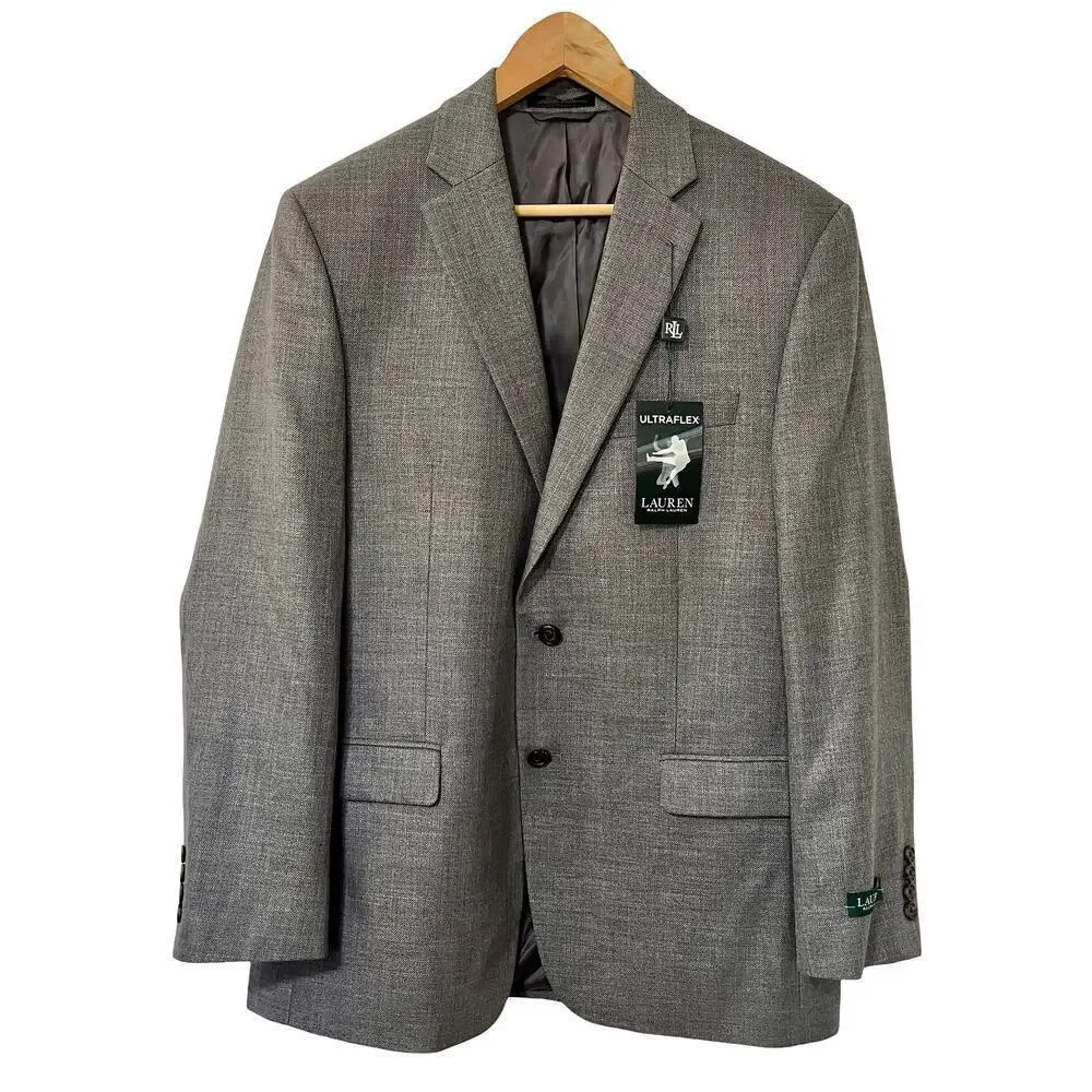 Lauren Ralph Lauren UltraFlex Heathered Blazer Size 40 Gray Classic Men’s‎ NWT